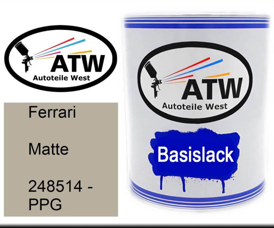 Ferrari, Matte, 248514 - PPG: 1L Lackdose, von ATW Autoteile West.